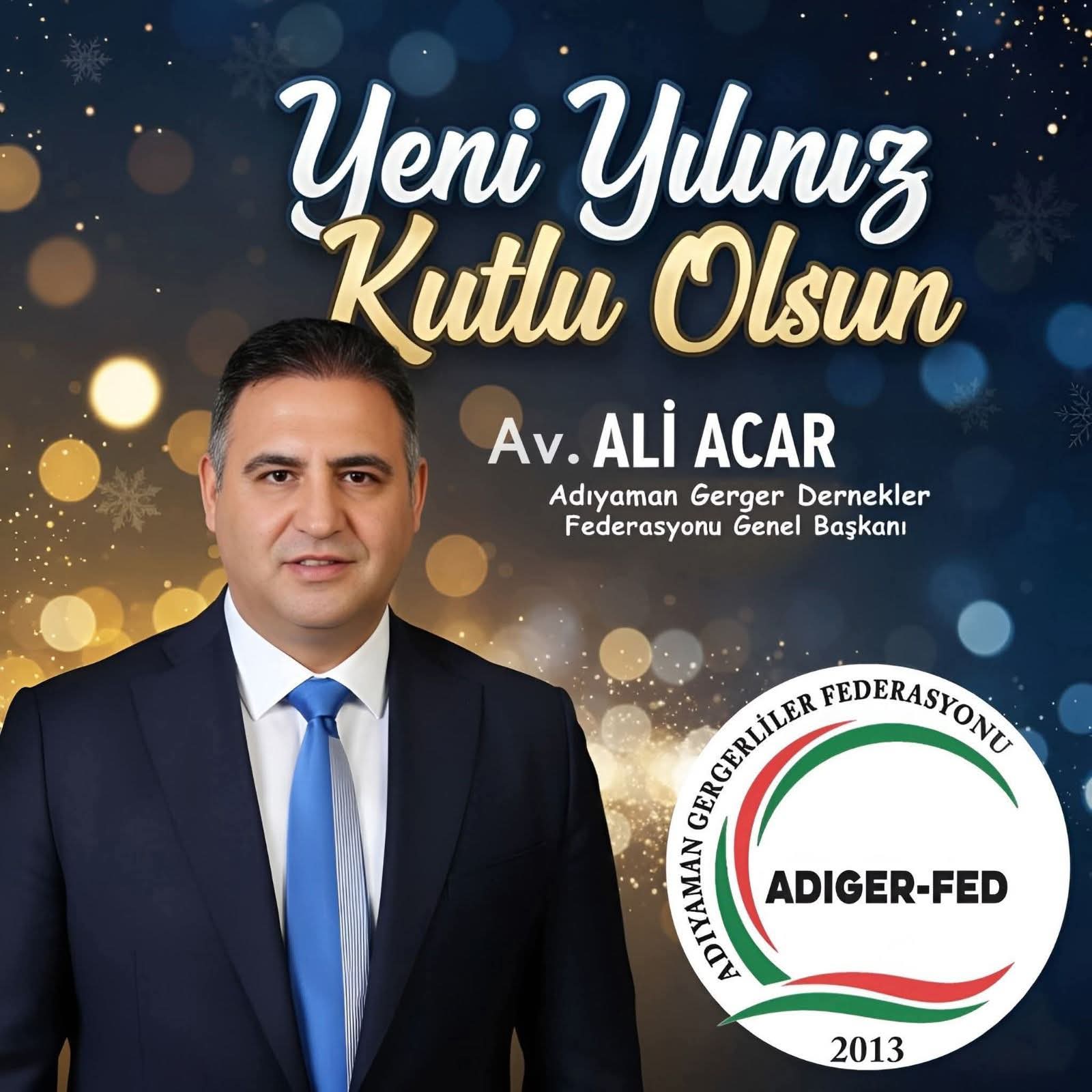 Başkan Av. Ali Acar; Yeni Yılınız Kutlu Olsun
