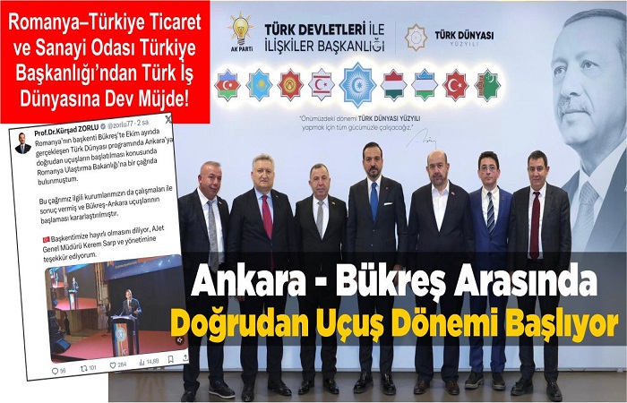 Tamer Atalay’ın Girişimleri Sonucu Ankara – Bükreş Arasında Doğrudan Uçuşlar Başlıyor