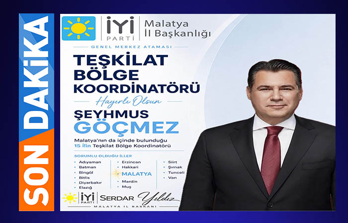 Malatya’lı Şeyhmus Göçmez, 15 İlin Bölge Koordinatörü Oldu