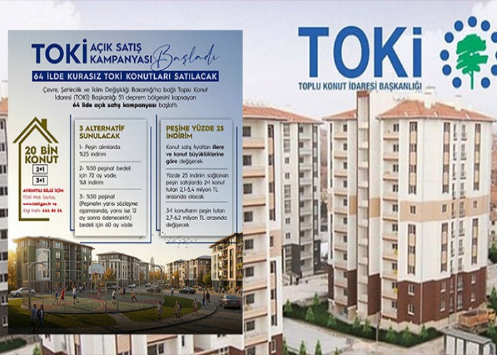 TOKİ, 64 İlde 20 Bin Konutu Açık Satış Usulüyle Satışa Sunuyor